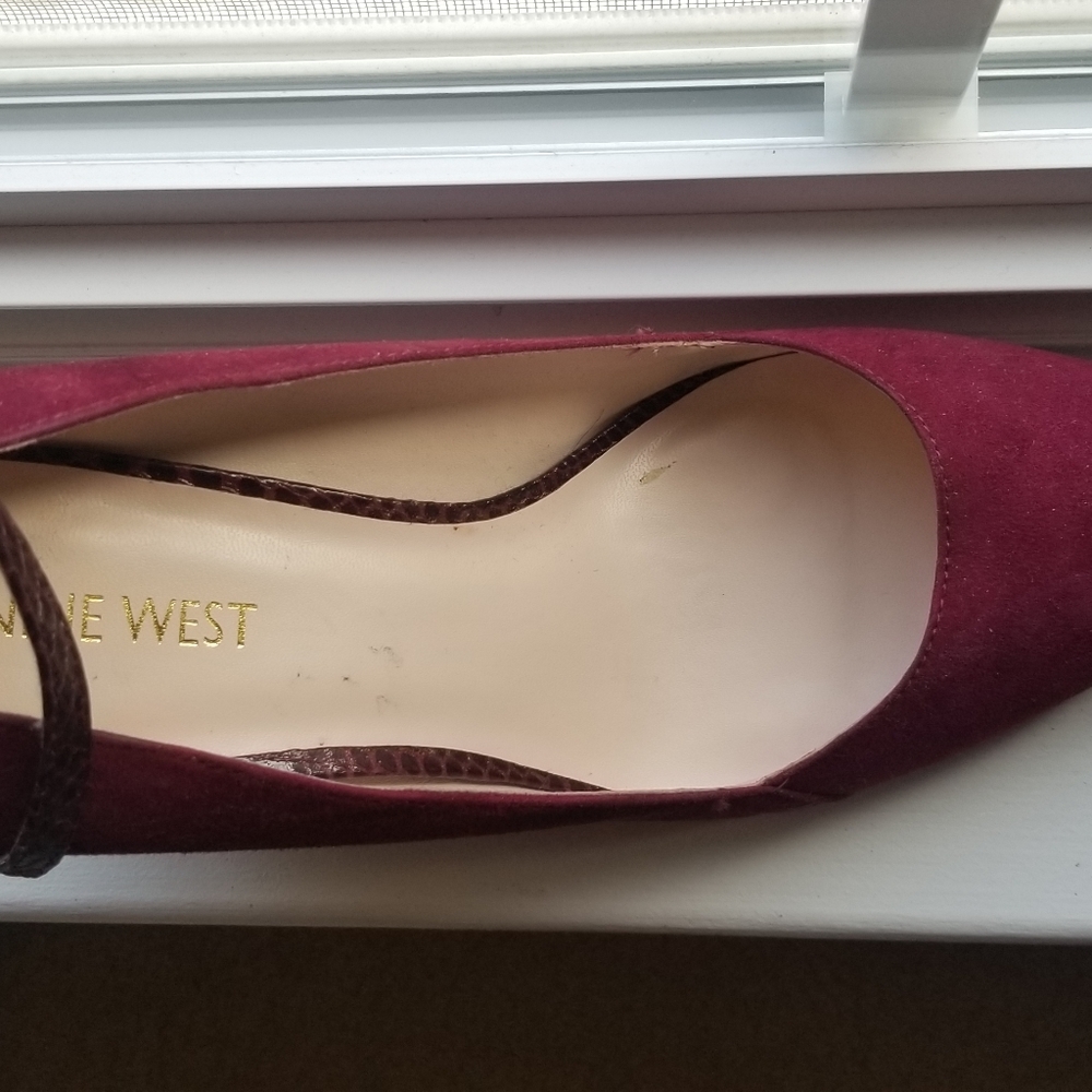 Burgundy Nine West Ankle Strap shoes